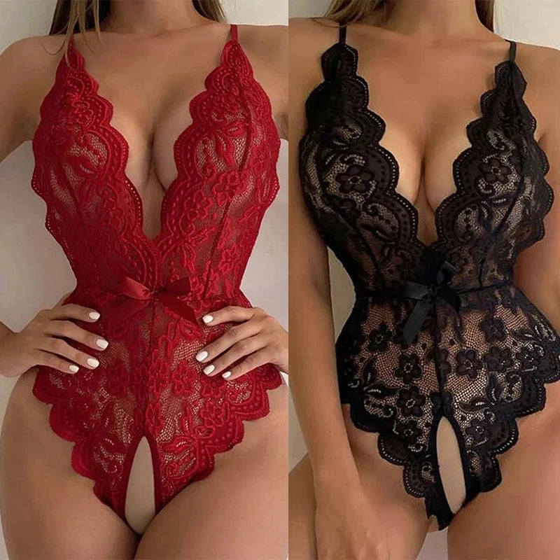 Body Teddy Encaje Transparente - Lencería Sensual