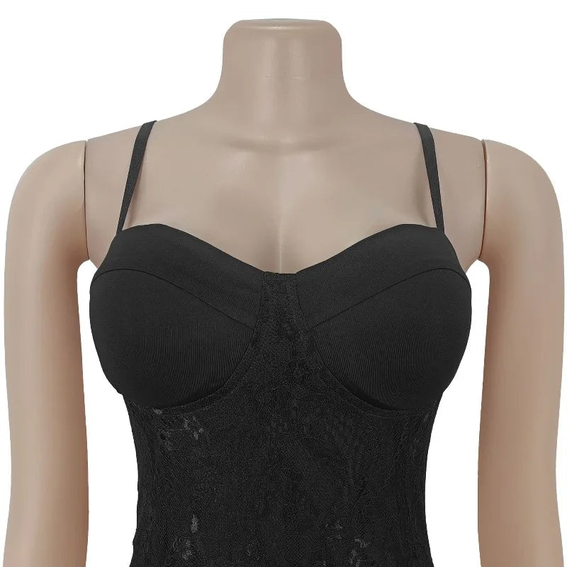 Vestido Largo Encaje Transparente - Vestido Fiesta Sensual Elegante